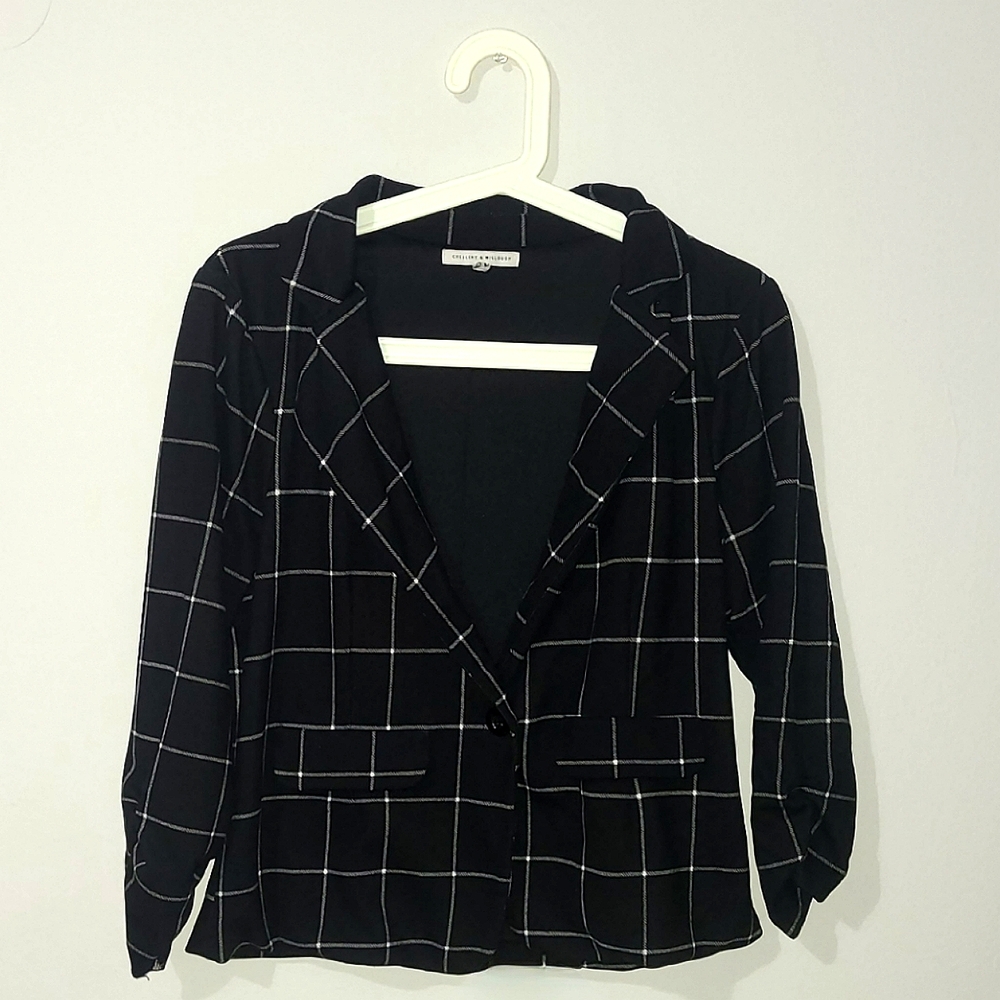 Plaid Black & White Blazer